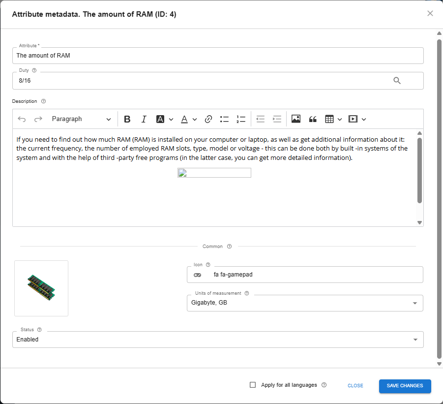 Metadata Editing Interface