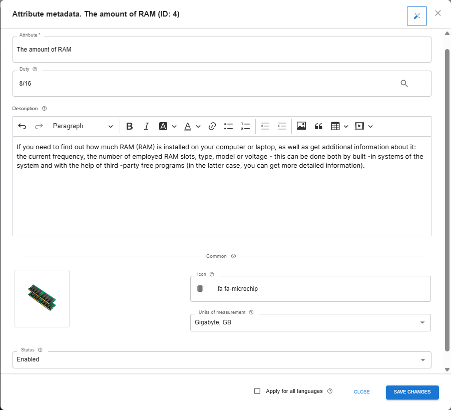 Metadata Editing Interface