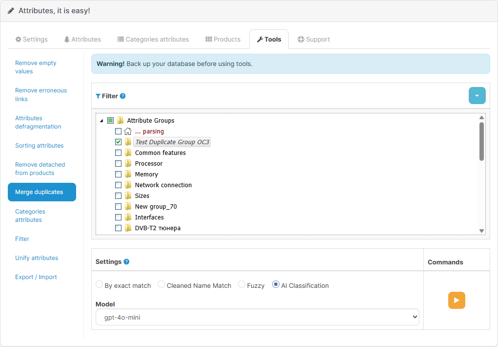 AI Deduplication Settings