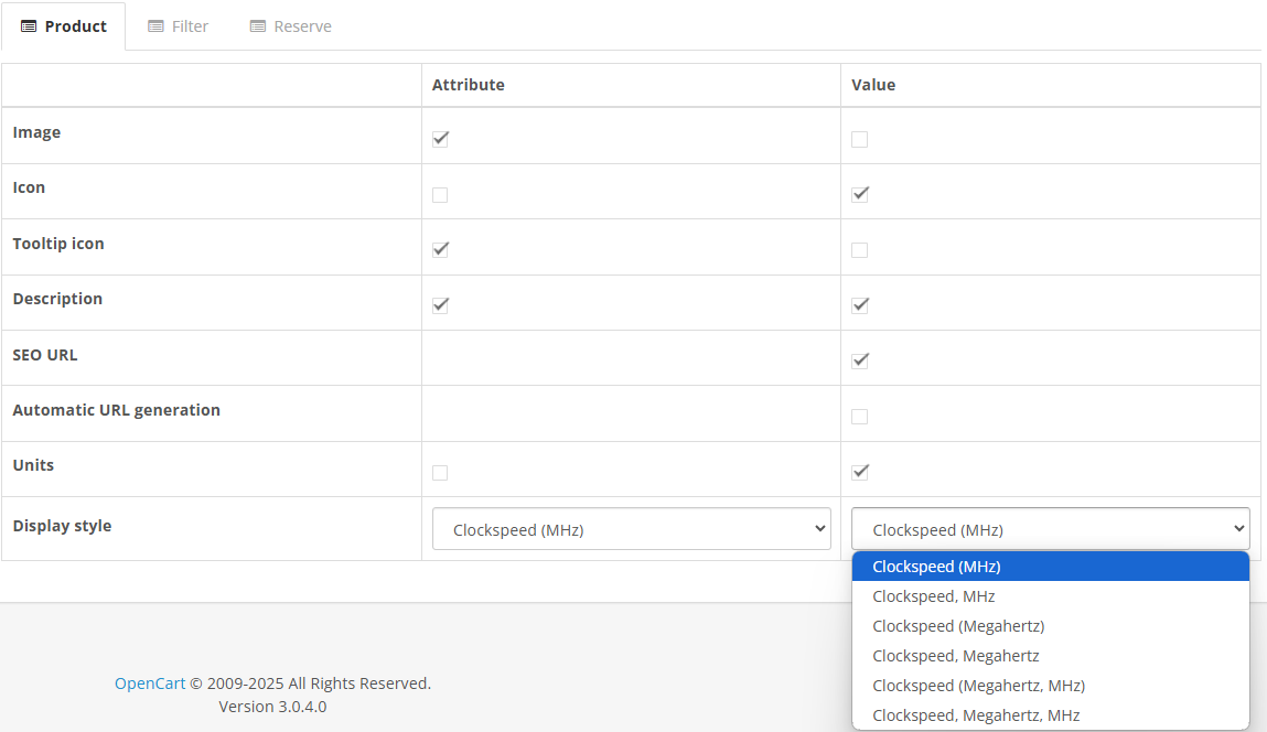 Frontend Settings